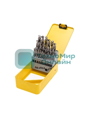 Набор сверл по металлу, 1-13мм (через 0,5мм), HSS, цилиндрический хвостовик, металлический кейс, 25 шт. Kranz