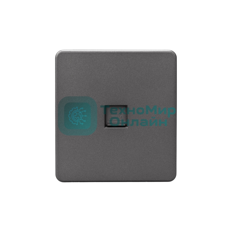 Розетка компьютерная Kranz ROUND RJ45 кат6 с/у титан