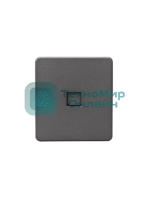 Розетка компьютерная Kranz ROUND RJ45 кат6 с/у титан