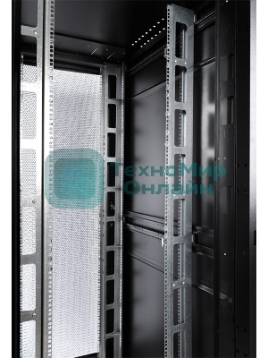Шкаф серверный ПРОФ напольный 42U (800x1000) дверь перфор., задние двойные перфор., черный, в сборе