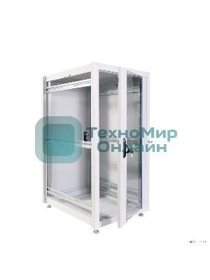 Шкаф коммутационный ЦМО (ШТК-Э-24.6.8-13АА) 24U 600x800 мм пер. дв. стекл металл 2 бок. пан. 540 кг серый