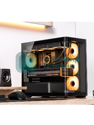 Корпус без блока питания Корпус JONSBO D300 Black MATX без БП, боковая панель из закаленного стекла, mini-ITX, micro-ATX, черный