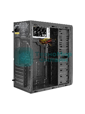 Компьютерный корпус Miditower ExeGate UN-605B-UNS350 (ATX, БП UNS350 с вент. 12см, 2хUSB, аудио, блокировка, черный)