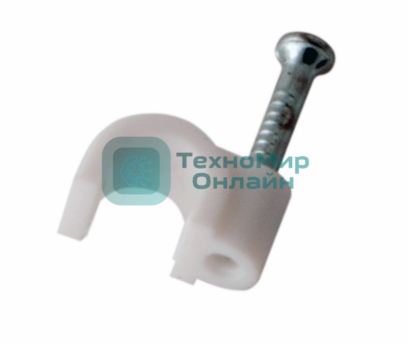 Крепеж кабеля круглый Rexant 4 мм, белый (упак. 50 шт)