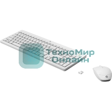 Комплект клавиатура+мышь HP 230 беспроводной, USB, 1600 DPI, белый