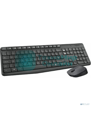 Комплект клавиатура+мышь Logitech MK235 беспроводной, USB, 1000 DPI, серый