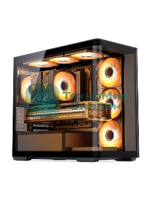 Корпус без блока питания Корпус JONSBO D300 Black MATX без БП, боковая панель из закаленного стекла, mini-ITX, micro-ATX, черный