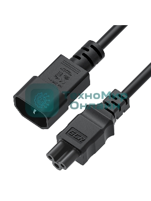 Кабель питания GCR PROF 5.0m, С14 - С5, черный, 3x1,5мм, GCR-55970