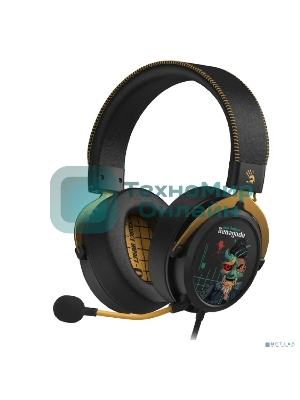 Гарнитура Bloody M595 Renegade чёрный, проводная, съёмный микрофон, подсветка