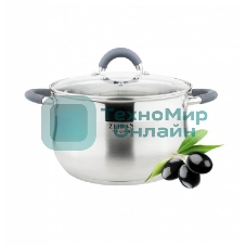 Кастрюля со стеклянной крышкой Zeidan Z-50250 2,1 л - 2.1 л (д.16х10.5 см), нерж.сталь, внутренняя - матовая полировка, снаружи - комбинированная полировка, шкала литража, ручки с силиконовым покрытием, КАПСУЛИРОВАННОЕ ДНО, ПОДАРОЧНАЯ УПАКОВКА С ПЛАСТИКОВОЙ РУЧКОЙ.