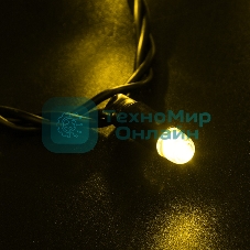 Гирлянда Neon-night Нить 10м, с эффектом мерцания, черный ПВХ, 24В, Желтый