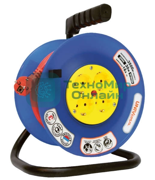 Удлинитель на катушке 4х30 м без заземл. 10А IP20 ВЕМ-250 термо ПВС 2х1 UNIVersal 9632898