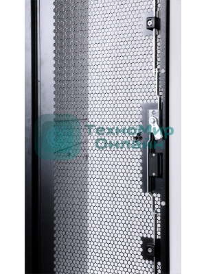 Шкаф серверный ПРОФ напольный 42U (800x1000) дверь перфор., задние двойные перфор., черный, в сборе