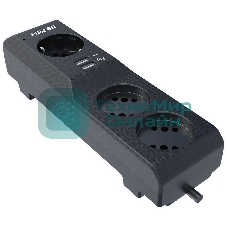 Сетевой фильтр Surge protector Pilot 3G 3xGP euro outlets, 10А/2.2 кВа, 2xUSB, 1.8m, черный