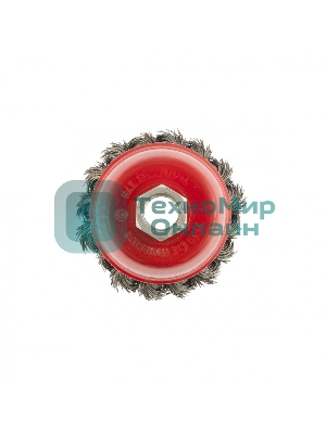 Щетка Matrix для УШМ, 65 мм, М14, Чашка, крученая проволока 0,35 мм