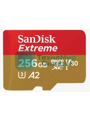 Флеш карта microSD 256Gb SanDisk microSDXC Class 10 UHS-I A2 C10 V30 U3 Extreme 190MB/s