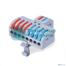 Клемма соединительная универсальная проходная Cabeus MX2-8D 2-8 полюса с рычагом на DIN-рейку 0,08-2,5/4,0 (1шт)