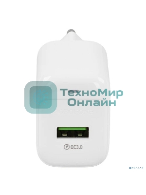 Сетевое зарядное устройство BOROFONE (6941991113789) BAS42A 1USB 3.0A QC3.0 18W белый