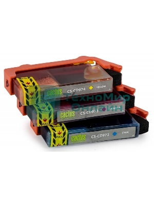 Картридж струйный Cactus СS-CD972/3/4 №920XL голубой/желтый/пурпурный (43.8 мл) для HP Officejet 6000/6500/7000/7500