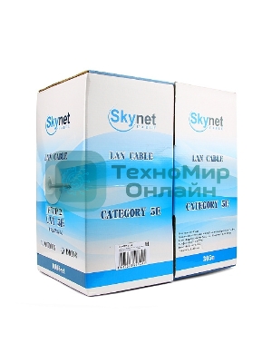 Кабель SkyNet Premium FTP indoor 2x2x0,51, медный, FLUKE TEST, кат.5e, однож., 305 м, box, серый