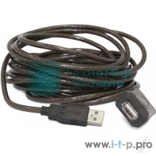 Кабель-удлинитель USB2.0 активный Gembird/Cablexpert UAE-01-5M, AM/AF, 5м