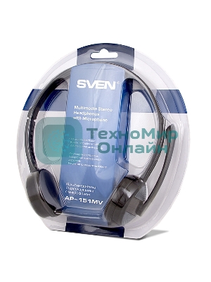 Гарнитура проводная мультимедийная с микрофоном SVEN AP-151MV, черный