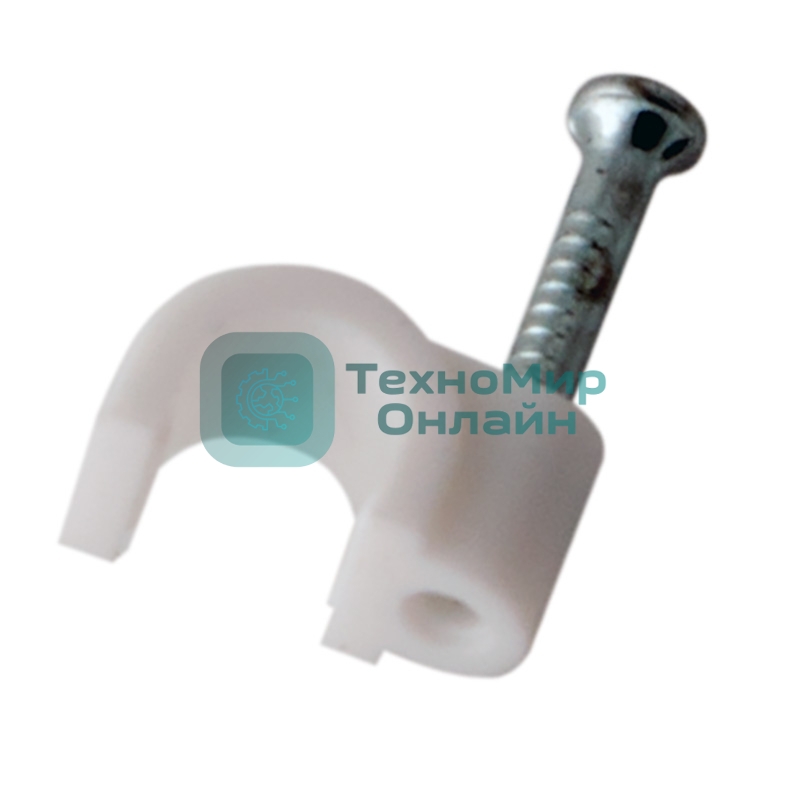 Крепеж кабеля круглый Rexant 3 мм, белый (упак. 50 шт.)