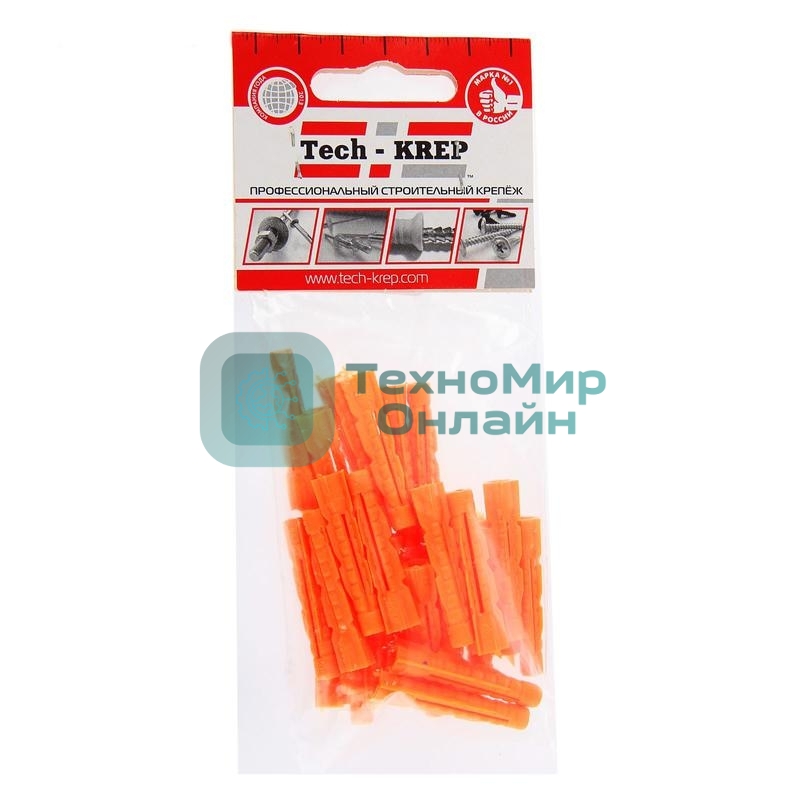 Дюбель универс. 6х37 полипропилен (уп. 30 шт) пакет Tech-Krep 102929