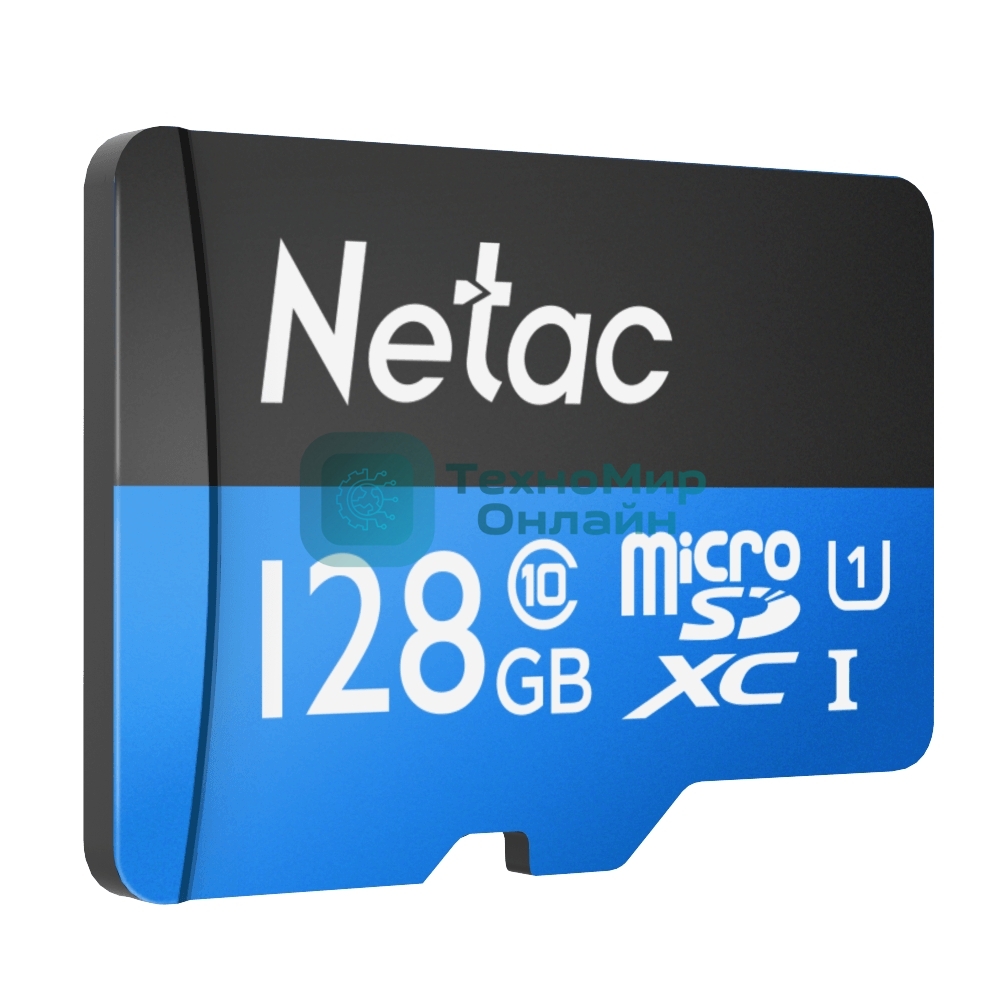 Флеш-Карта NeTac P500 Standard MicroSDXC 128Gb U1/C10 up to 80Mb/s, retail pack card only