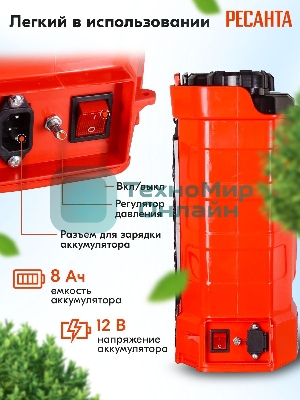 Опрыскиватель Ресанта SP-12СК аккум. ранц. 12л красный/черный (70/13/40)