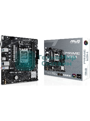 Материнская плата ASUS PRIME A620M-K, AM5, AMD A620, 2xDDR5, 4xSATA, 1xM.2, 1xPCI-E 4.0 x16, 1xPCI-E x1, 1xHDMI, 1xVGA, 1x 1Gb LAN, 4xUSB-A 3.2 Gen 1, 2xUSB-A 2.0, 3x3.5 мм, 7.1, Micro-ATX