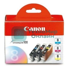 Картридж струйный Canon CLI-8C/M/Y 0621B029 голубой/пурпурный/желтый (420 стр.) для Canon Pixma iP6600D/iP4200/5200
