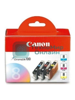 Картридж струйный Canon CLI-8C/M/Y 0621B029 голубой/пурпурный/желтый (420 стр.) для Canon Pixma iP6600D/iP4200/5200
