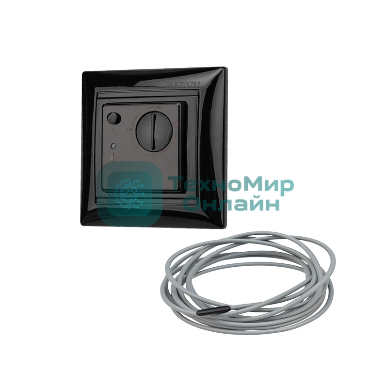 Терморегулятор механический Rexant RX-308B черный (совместим с Legrand серии Valena)