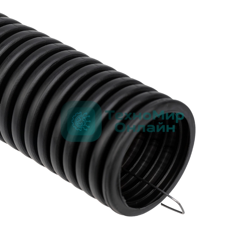 Труба гофрированная ПНД Rexant d40 мм с протяжкой черный (уп. 15 м)