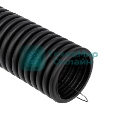 Труба гофрированная ПНД Rexant d40 мм с протяжкой черный (уп. 15 м)