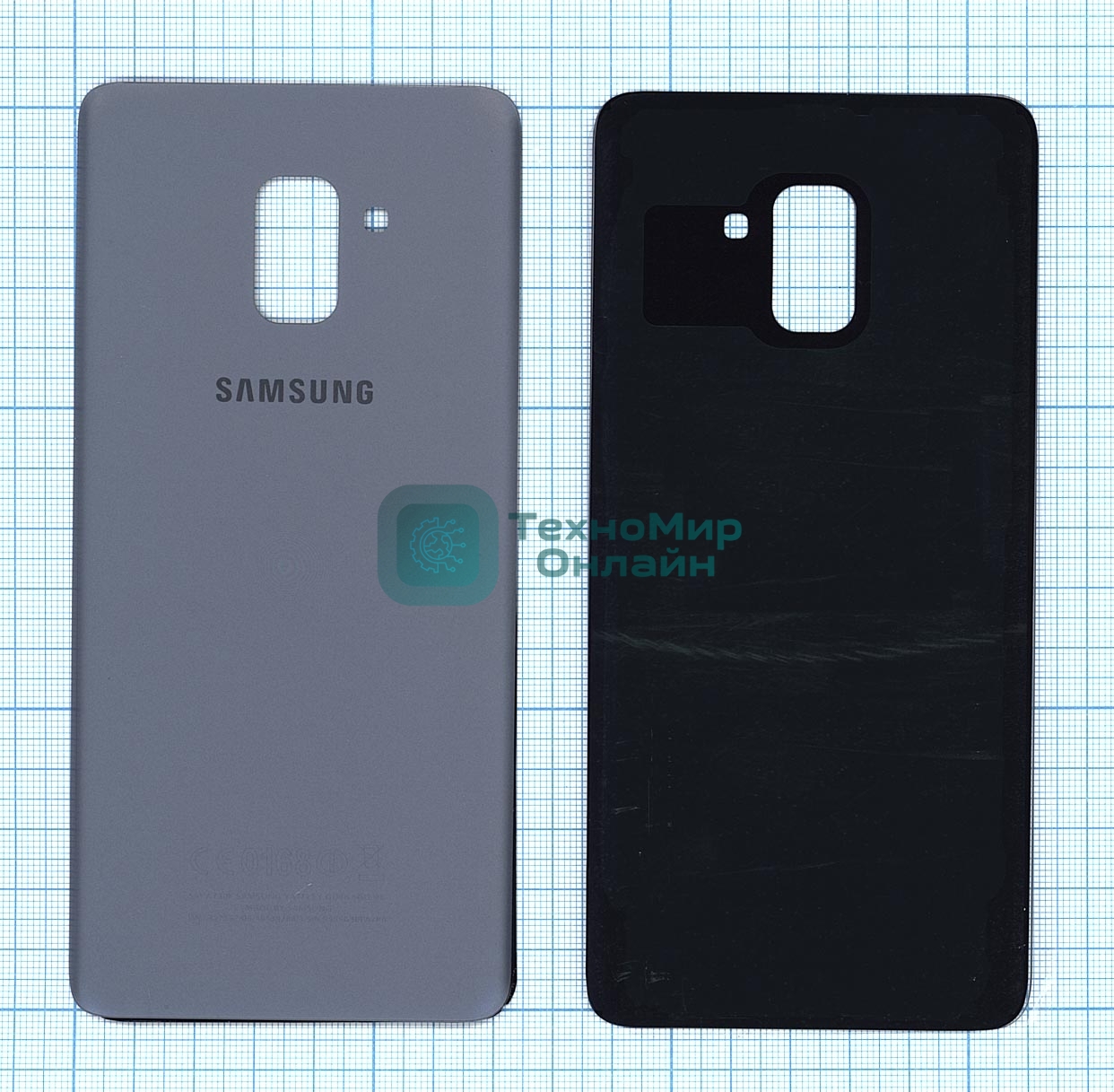 Задняя крышка для Samsung A730F Galaxy A8 Plus (2018) серебристый