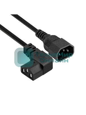 Кабель питания ExeGate Power EC-1,8P (C13 угловой->C14, VDE-250V-3*1.0мм2, медь, черный, 16A, 1.8 м)
