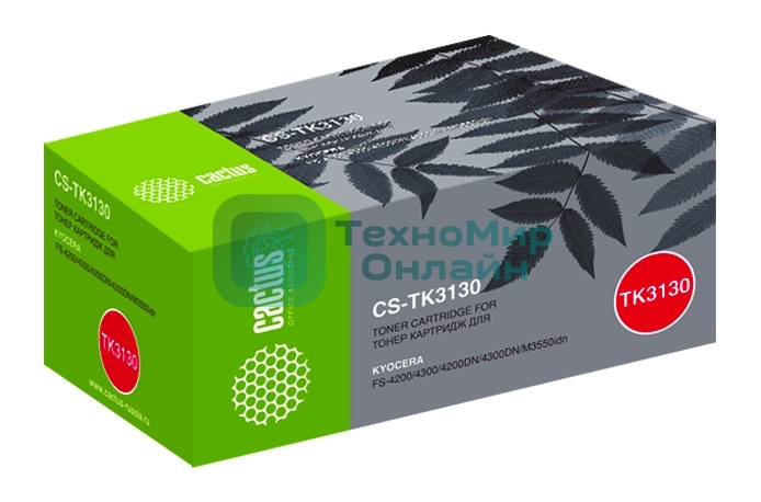 Картридж лазерный Cactus CS-TK3130 черный (25000 стр.) для Kyocera Mita FS 4200/4300/4200DN/4300DN/M3550idn Ecosys/60idn