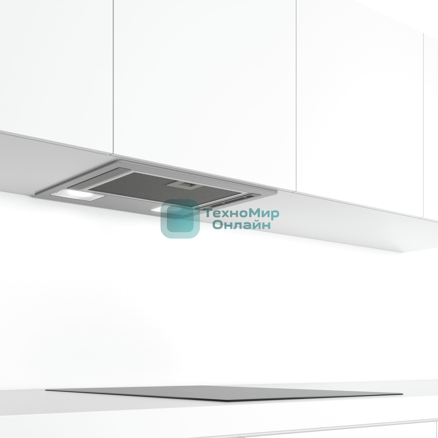 Вытяжка встраиваемая Bosch DLN52AA70 нержавеющая сталь, 53.4 см, 302 куб. м/ч, 65 дБ