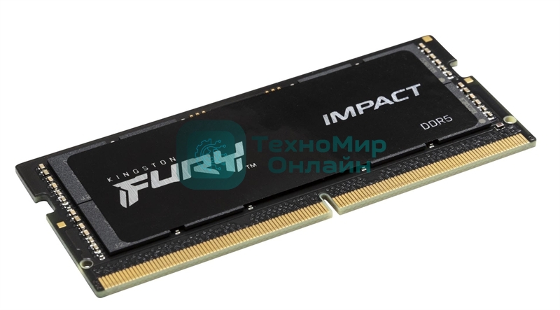 Оперативная память Kingston Fury Impact, DDR5, 16GB (1x16GB), 4800MHz, CL38, SO-DIMM