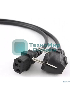 Кабель питания Cablexpert Schuko-C13, 3х0.5мм2, 6А, с заземлением, 1.8м, черный, без инд.уп., 500 шт [PC-186-1-2]