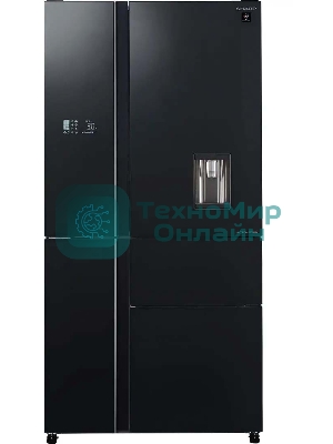 Холодильник Sharp SJWX99ABK черный четырехкамерный 423/227л морозилка снизу, No Frost, Side by Side