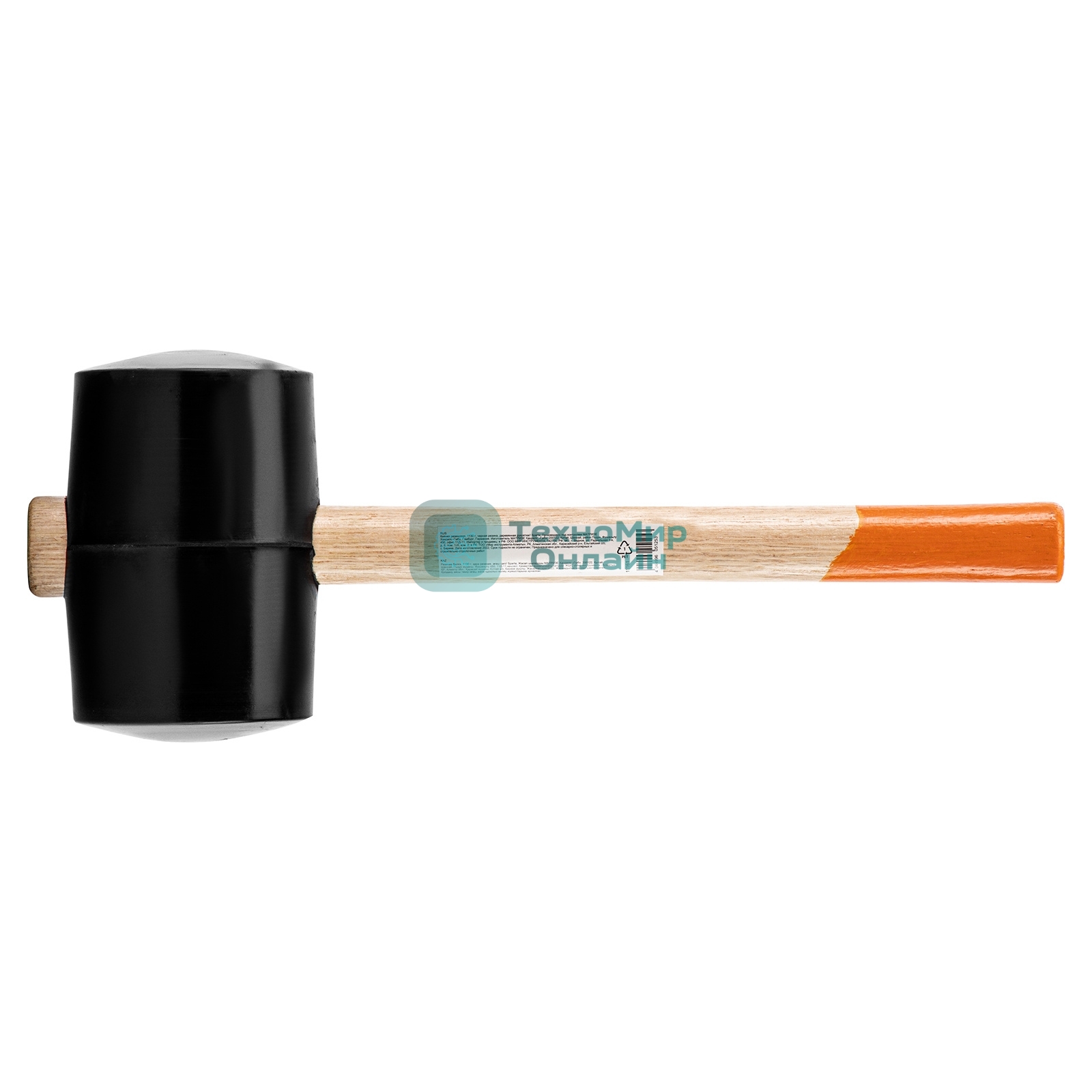 Киянка резиновая Sparta 1130 г, черная резина, деревянная рукоятка