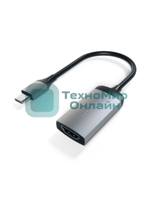 Адаптер Satechi Type-C to HDMI 4K 60HZ. Поддержка 4K/60Hz. Материал корпуса алюминий. Цвет серый космос.