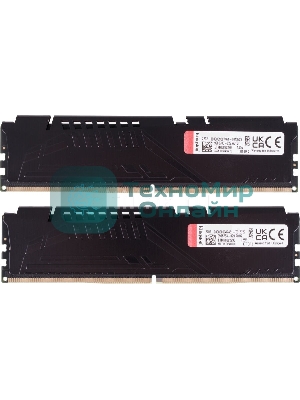 Оперативная память Kingston Fury Beast, DDR5, 32GB (2x16GB), 5600MHz, CL40, DIMM, с радиаторами, черный