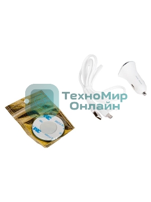 Автомобильная зарядка (от прикуривателя) 2USB 2.4A для micro USB More choice AC22m белый