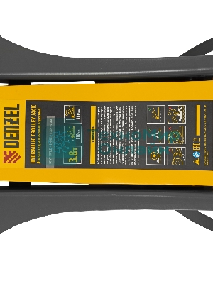 Домкрат гидравлический подкатной Denzel 3,8 т, 110-580 мм, быстрый подъем, низкий подхват, проф.