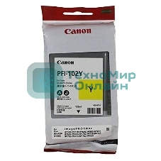 Картридж струйный Canon PFI-102Y (0898B001) желтый, 130 мл., для imagePROGRAF iPF605, iPF610., iPF650, iPF655, iPF710, iPF750, iPF755, LP17, iPF510
