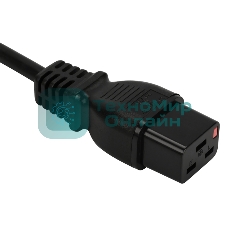 Шнур питания Lanmaster с блокировкой C19-C20, 3х1.5, 220В, 16А, черный, 2 метра